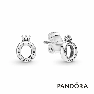 【Pandora官方直營】光亮 O 型皇冠針式耳環