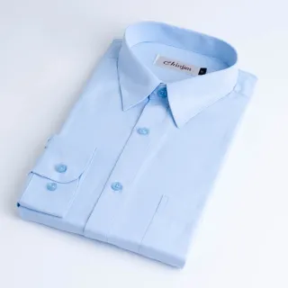 【CHINJUN】抗皺襯衫-長袖、藍底斜紋、編號：8059(男性 商務 襯衫 好穿 舒適)