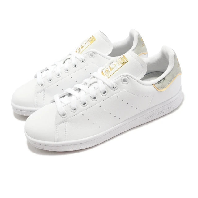 【adidas 愛迪達】休閒鞋 Stan Smith W 女鞋 白 金 金標 經典 大理石紋 史密斯 愛迪達(GW4479)