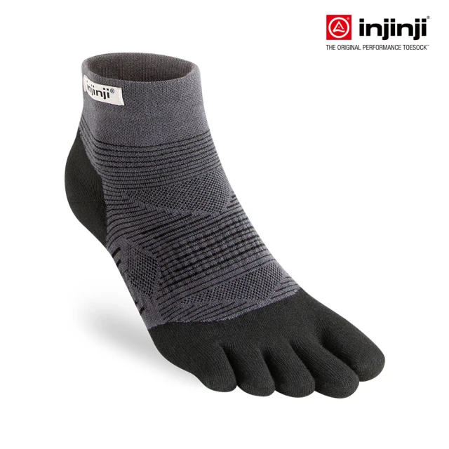 【Injinji】RUN 吸排五趾短襪EX[黑色](標準款 慢跑 五趾襪 短襪)