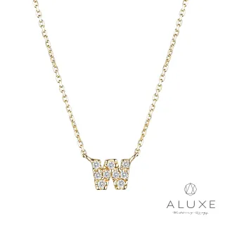 【ALUXE亞立詩】Alphabet系列 10K鑽石項鍊-W(網路限定商品)