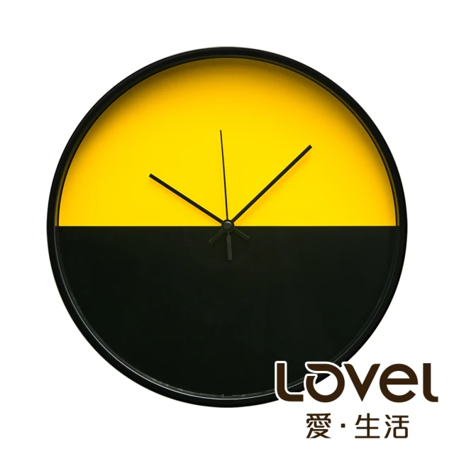 【LOVEL】30cm CHILDISH HORIZON靜音機芯掛鐘-正義黃黑(T721POK-YE)