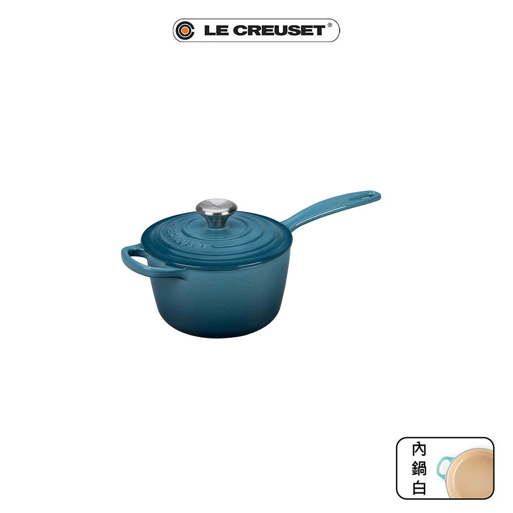 典藏鑄鐵鍋手柄醬汁鍋16cm(水手藍-鋼頭)