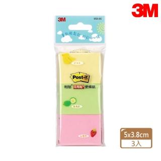 【3M】653-3C 可再貼便條紙 3.8x5公分(3入1包)