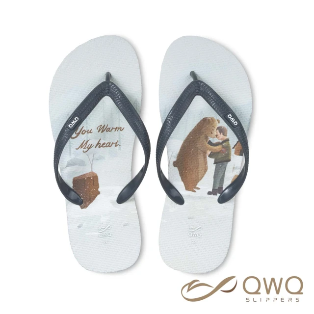 【QWQ】男款防滑防水夾腳拖鞋 室外人字拖雨鞋 阿脆-熊與飛行員(AIAW102108)