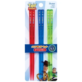 迪士尼 玩具總動員 兒童壓克力筷3入組 16.5cm – 紅藍綠款(平輸品)
