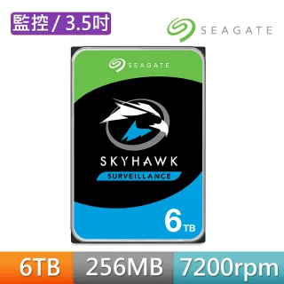 【SEAGATE 希捷】監控鷹 SkyHawk 6TB 3.5吋 5400轉 SATAⅢ 監控硬碟(ST6000VX001)