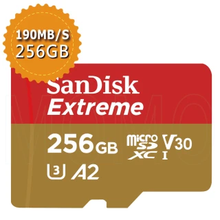 Extreme microSDXC V30 A2 256GB 190MB/s記憶卡(平行輸入)