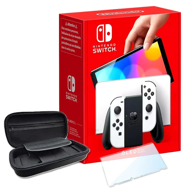 【Nintendo 任天堂】Switch OLED日規主機+玻璃保護貼(保固一年)