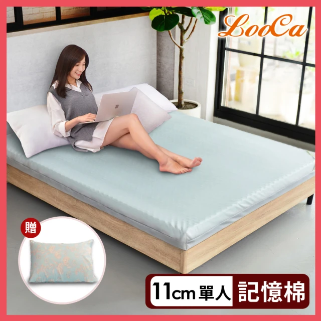 【LooCa】石墨烯EX防蹣11cm記憶床墊(單人3尺-贈石墨烯枕套x1)