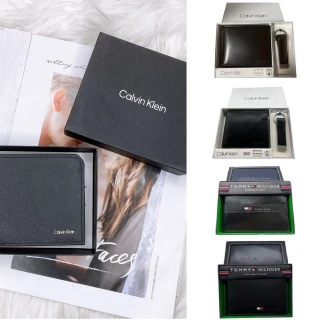 Calvin Klein & Tommy Hilfiger 男短夾禮盒組-多款可選(黑色)