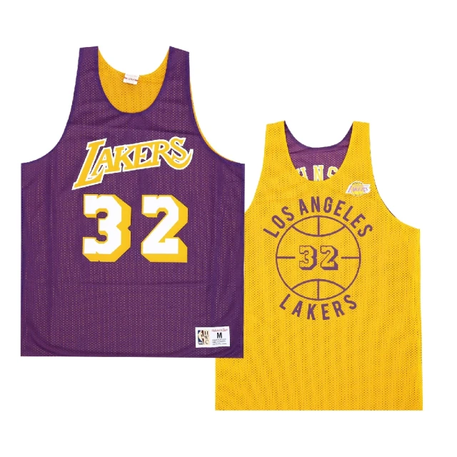 M&N【M&N】Mitchell & Ness 球衣 NBA Lakers 洛杉磯湖人 魔術強森 雙面穿 紫金(MN21ART01MJ)