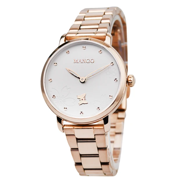 MANGO 方形簡約時尚美學晶鑽米蘭腕錶-MA6772L-R