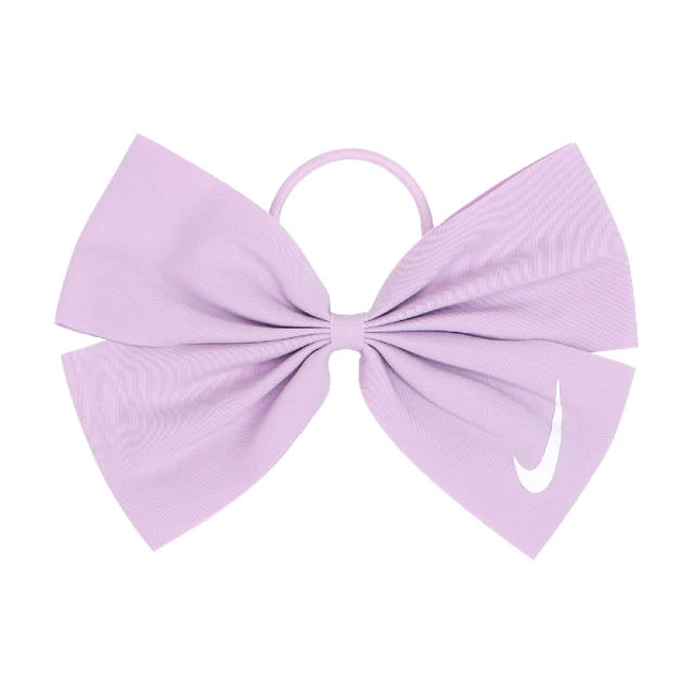 【NIKE 耐吉】髮圈 Hair Bow 紫粉色 髮飾 造型 頭飾 蝴蝶結 彈性 勾勾 綁頭髮(N100176450-7OS)