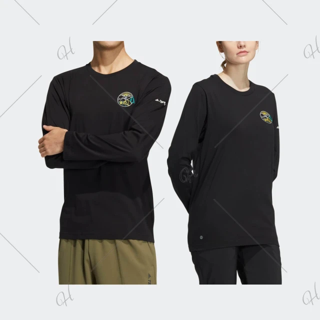 【adidas 愛迪達】上衣 男款 長袖上衣 運動 亞規 TX GFX LS TEE 黑 HN2032