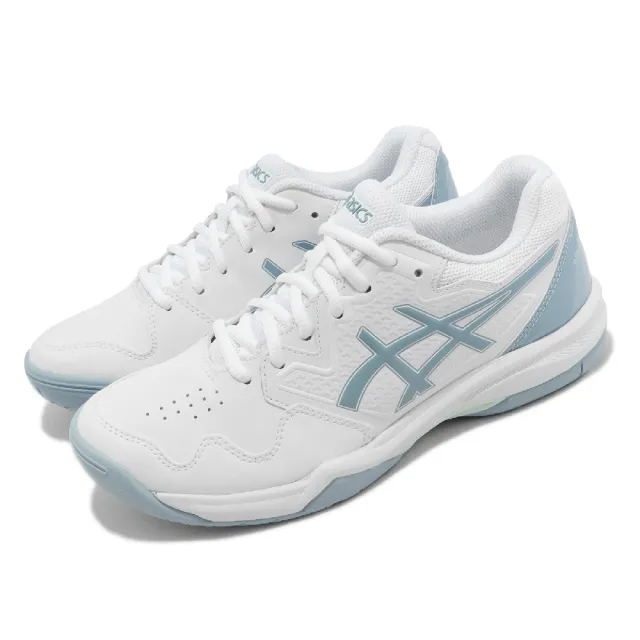 【asics 亞瑟士】網球鞋 GEL-Dedicate 7 男鞋 白 淺藍 支撐型 運動鞋 亞瑟士(1042A167103)