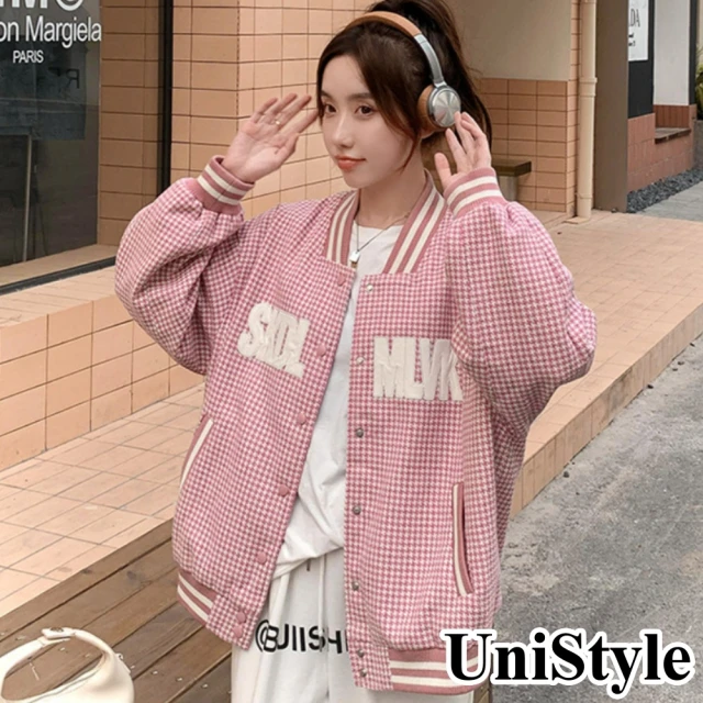 UniStyle【UniStyle】韓系奶甜系學院風減齡長袖夾克棒球服外套 女 ZM199-6770(馨粉)