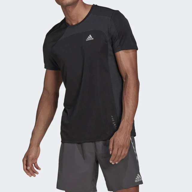 【adidas 愛迪達】Heat Rdy Tee 男 T恤 運動 訓練 跑步 吸濕 排汗 上衣 亞洲尺寸 黑(GK4301)