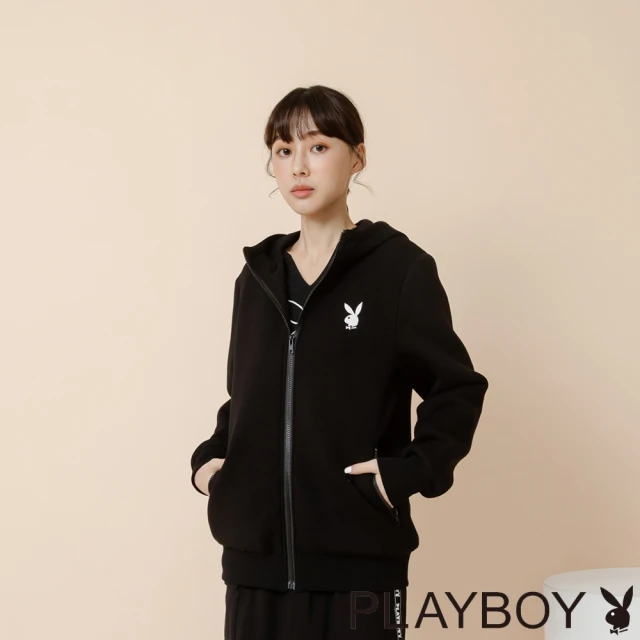 【PLAYBOY】太空棉保暖外套(黑色)