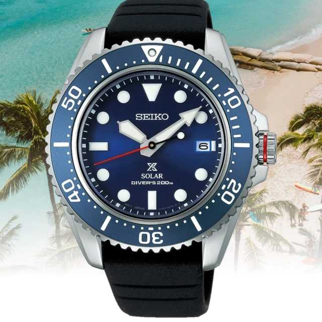 【SEIKO 精工】PROSPEX 潛水200米 太陽能腕錶 SNE593P1/V157-0DP0B(太陽能)