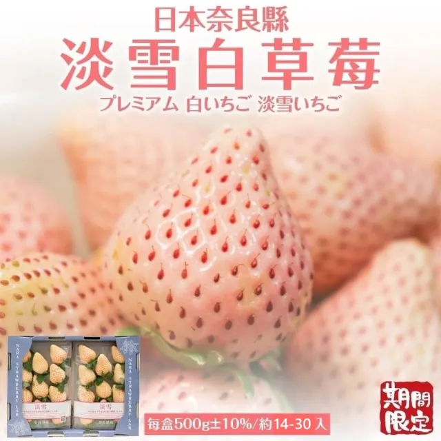 【WANG 蔬果】日本夢幻淡雪白草莓(每盒2P/約500g±10%)