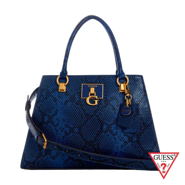 【GUESS】GUESS-女包-完美小姐蛇紋手拿肩背包-藍 原價4190(KB787507MID)
