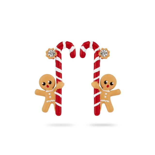 Les Nereides【Les Nereides】小動物的聖誕派對-薑餅人與拐杖糖耳環