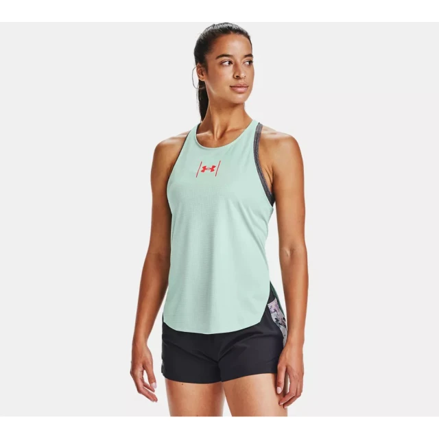 UNDER ARMOUR【UNDER ARMOUR】Speed Stride背心T-Shirt 女款 背心上衣 玻璃藍(1356219-403)