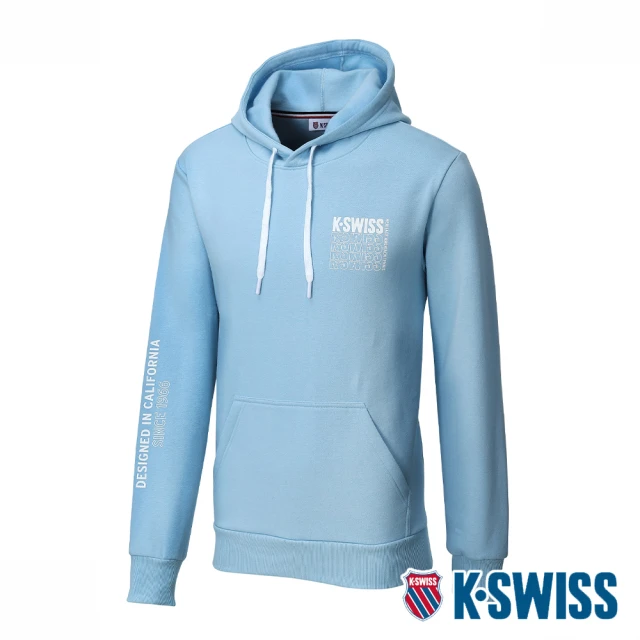 【K-SWISS】刷毛連帽上衣 Fleece Hoodie-女-天空藍(197271-330)