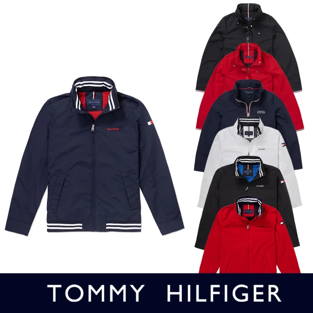 【Tommy Hilfiger】TOMMY 經典刺繡LOGO可收納保暖防風防潑水風衣外套-男女款-多色組合(男女組合 平輸品)