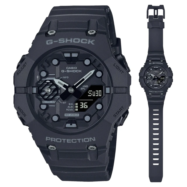 【CASIO 卡西歐】G-SHOCK 藍牙 碳纖維核心防護構造雙顯手錶(GA-B001-1A)