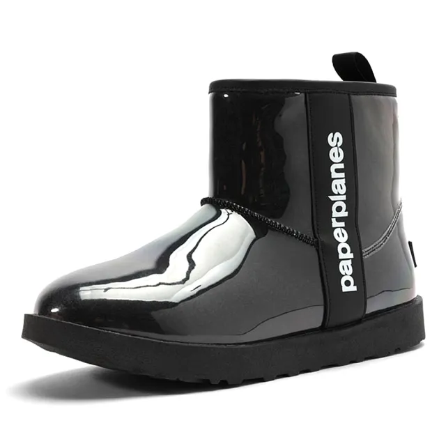 Paperplanes 韓國空運 防水女孩保暖側純色厚鋪毛中筒太空雪靴 大尺碼 版型偏小 7 1543 黑色 現 預 Momo購物網 雙11優惠推薦 22年11月