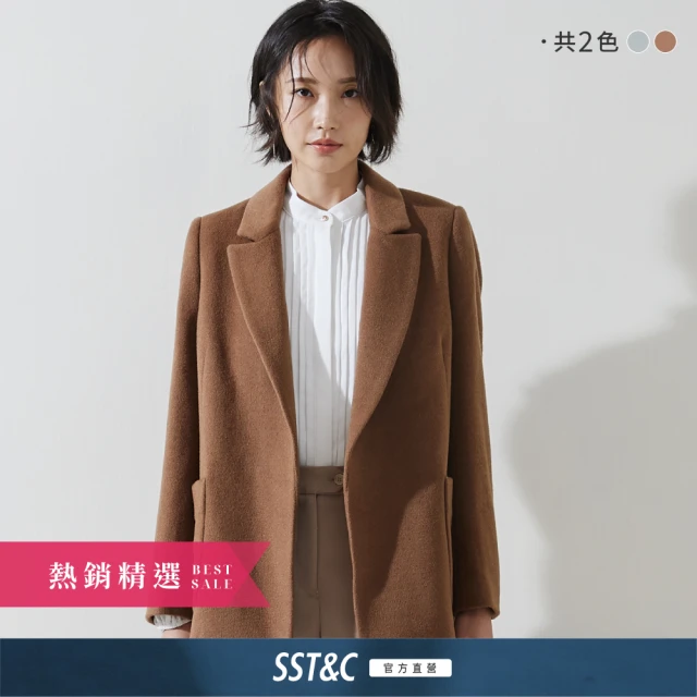 SST&C【SST&C_新品８５折】都會穿搭圖鑑Ｘ女士綁帶羊毛大衣-多色任選