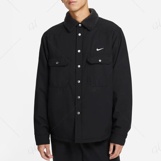 NIKE 耐吉【NIKE 耐吉】上衣 男款 女款 長袖襯衫 AS U NK SB PADDED FLANNEL JKT 黑 DQ6329-010