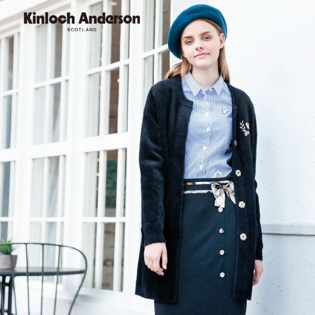 Kinloch Anderson【Kinloch Anderson】金安德森女裝 仿貂毛保暖長版外套(黑)