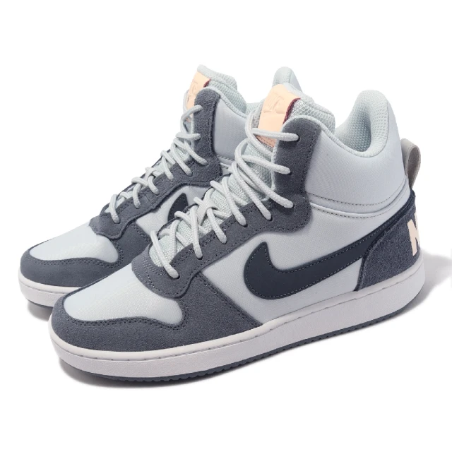 【NIKE 耐吉】休閒鞋 Wmns Court Borough Mid Prem 女鞋 深灰 白 復古 高筒 經典(844907-005)