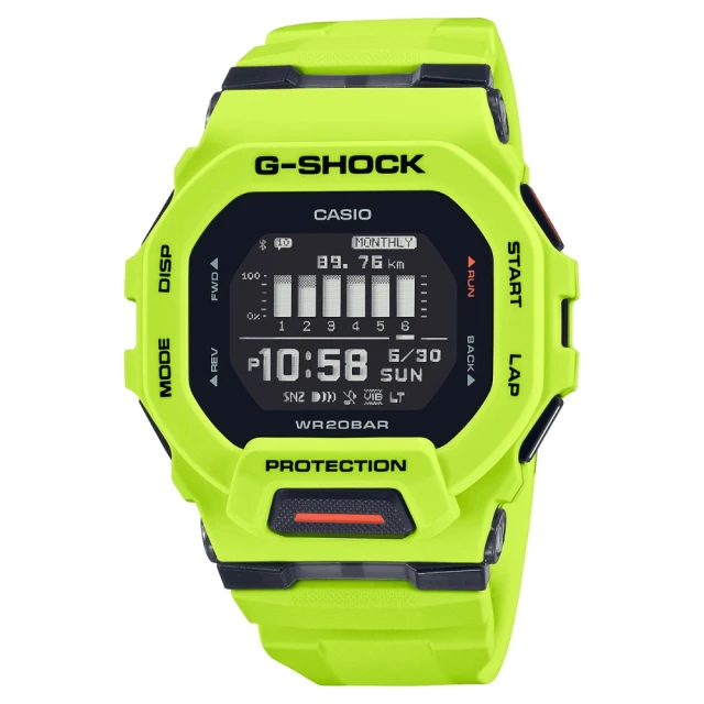 【CASIO 卡西歐】藍芽運動計步G-SHOCK 電子錶(GBD-200-9)