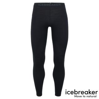 【Icebreaker】男 Oasis 貼身保暖長褲-BF200-黑(IB104369-001)
