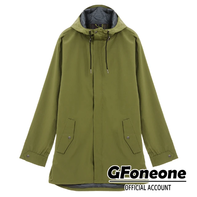 GFoneone【GFoneone】男英倫阻菌連帽風衣-綠(男外套 阻菌/防水/透濕/防潑水/汙水/保暖)
