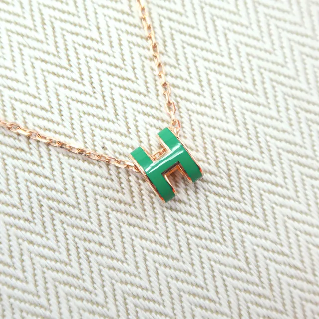 【Hermes 愛馬仕】Mini Pop H pendant 經典H立體橢圓簍空項鍊(多色選)