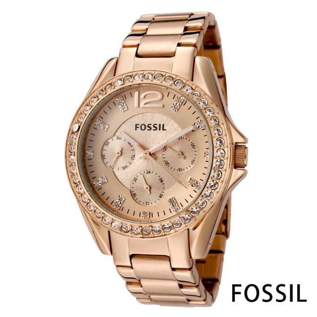 【FOSSIL】浮華吸睛復古玫瑰金不鏽鋼腕錶-玫金x38mm(ES2811)