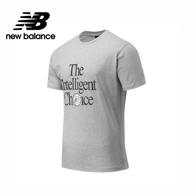 【NEW BALANCE】NB 短袖上衣_男性_灰色_MT13586AG