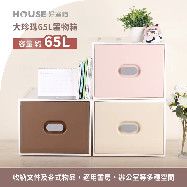 【HOUSE 好室喵】大珍珠65L置物箱-2入