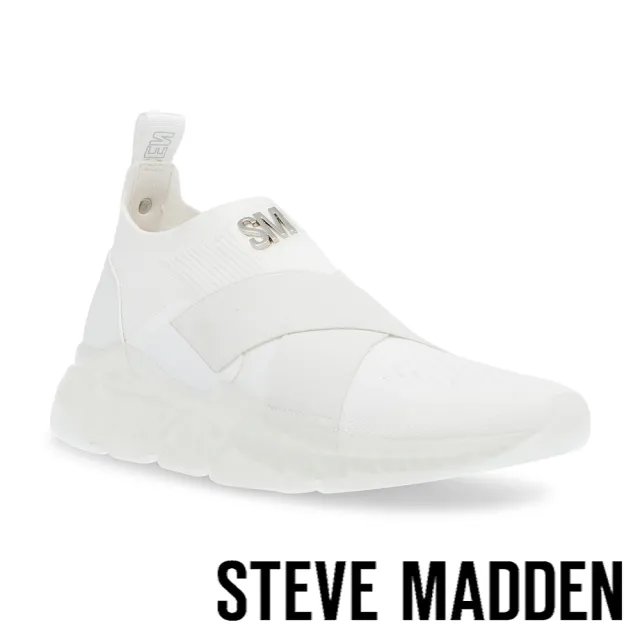 【STEVE MADDEN】GRATIFIED 氣墊網布繃帶套穿鞋(白色)
