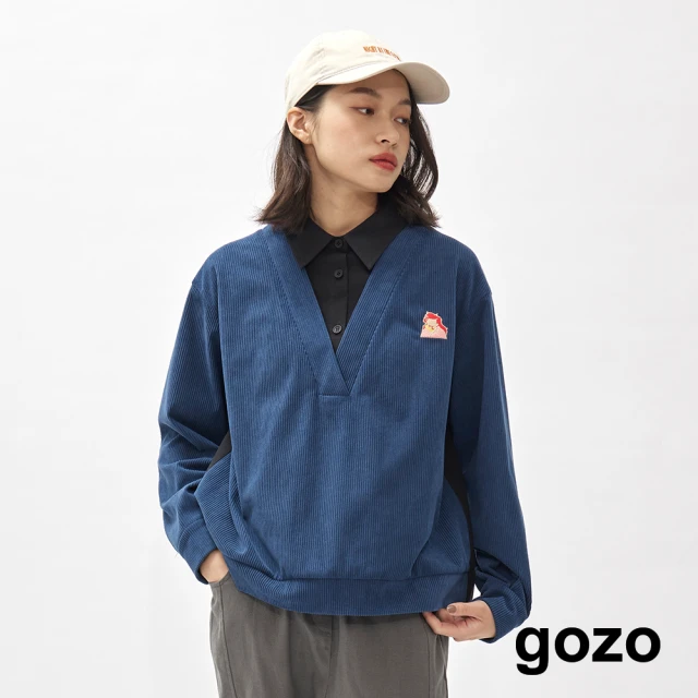 gozo【gozo】小美人魚假兩件拼接襯衫衛衣(兩色)