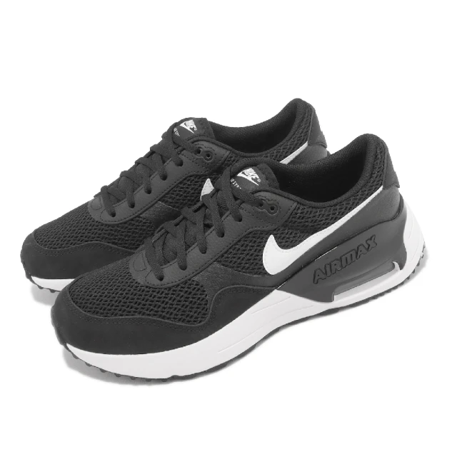 【NIKE 耐吉】休閒鞋 Air Max Systm GS 大童鞋 女鞋 黑 白 復古 氣墊 運動鞋(DQ0284-001)