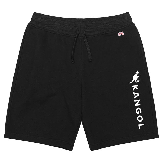 【KANGOL】KANGOL 男 棉五分短褲 黑色(6021170120)