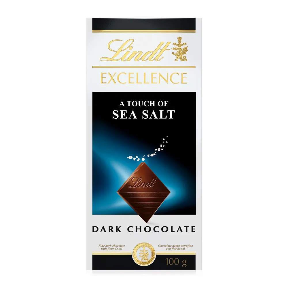 【Lindt 瑞士蓮】極醇系列海鹽口味黑巧克力 100g(黑巧克力)