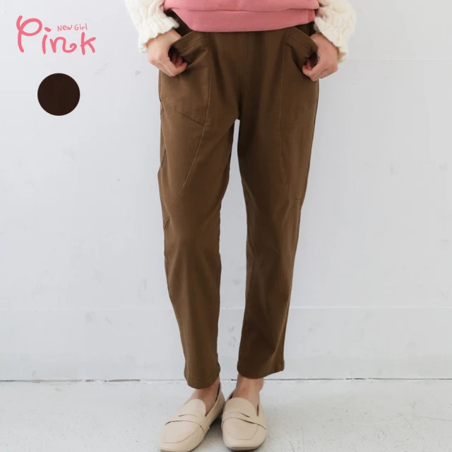 PINK NEW GIRL【PINK NEW GIRL】休閒雙口袋九分長褲 J6505SD(2色)