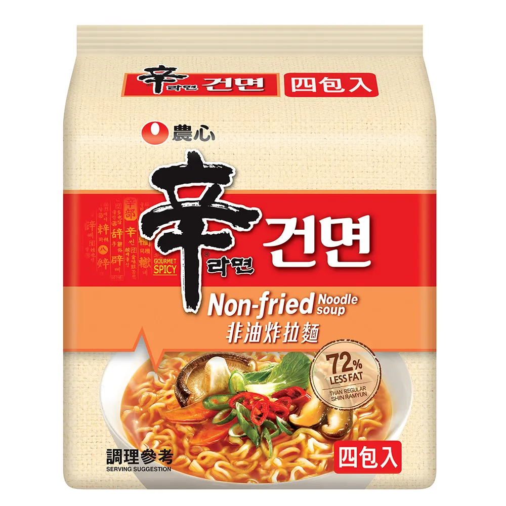 【NONG SHIM】農心 非油炸辛拉麵4入(388g)